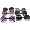 A variety of gradient frameless sunglasses, six-color oval cat-eye metal temple fashionable sunglasses Item Picture